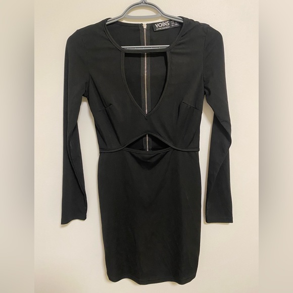 Cut-out Black Zip Up Dress - Picture 1 of 2